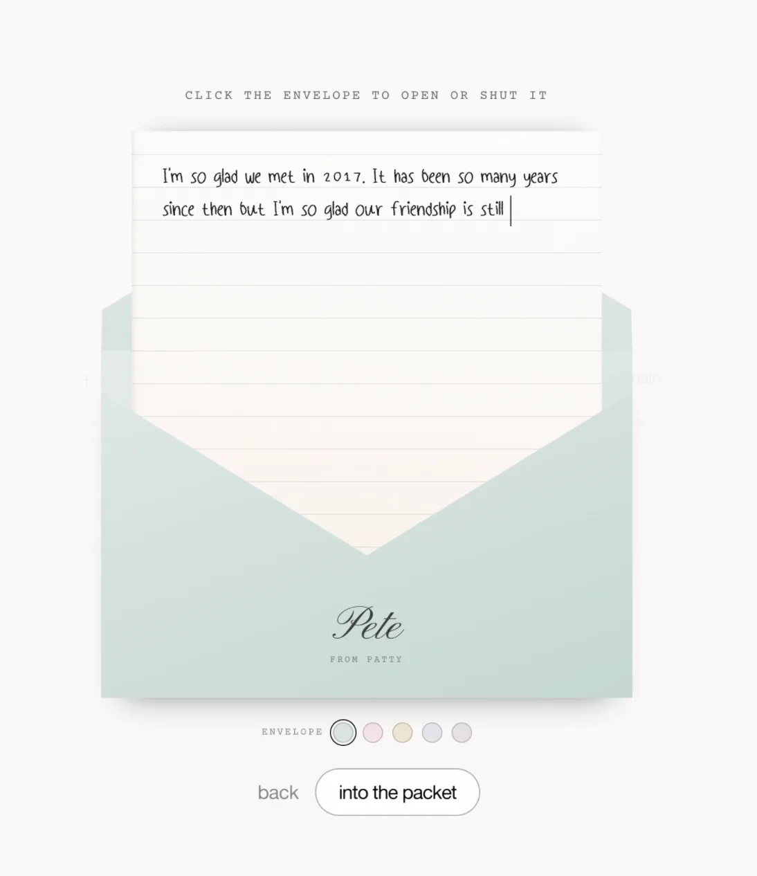Opening the letter