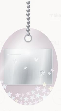 The pressed foil set into the finished keychain