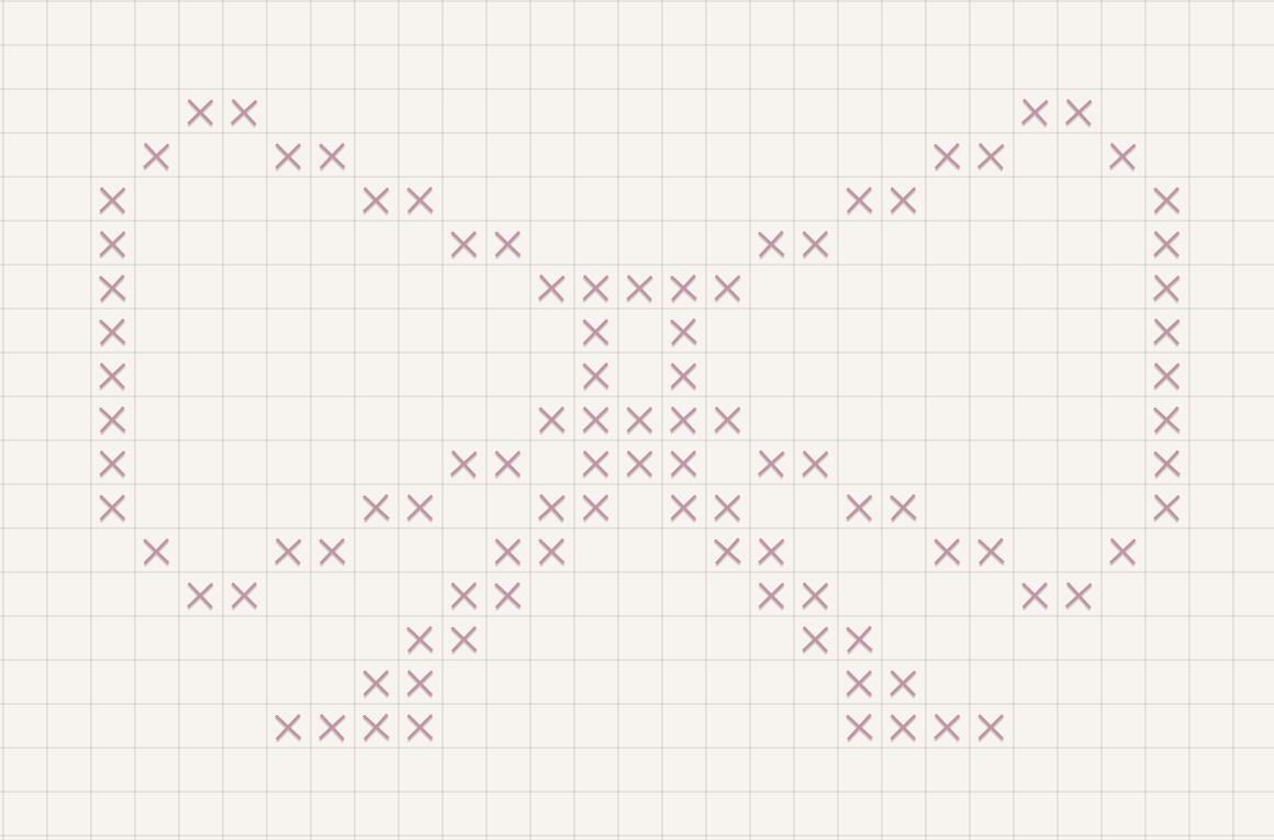 The bow preset, worked in thread